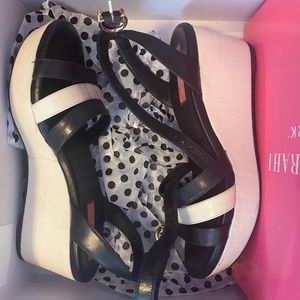 Isaac Mizrahi strap wedge sandals